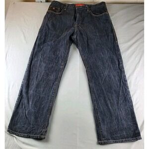 Vtg Y2k Rocawear Jeans Men 38X32 Charcoal Denim Baggy Streetwear Embroidered